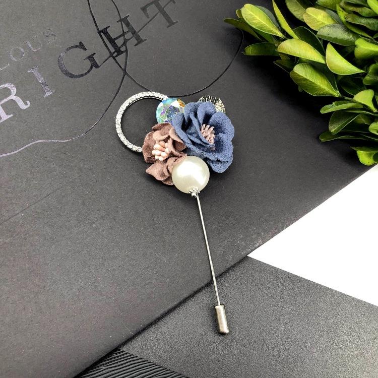 Korean handmade flower crystal brooch, fashionable femininity versatile fringed corsage coat pin accessories