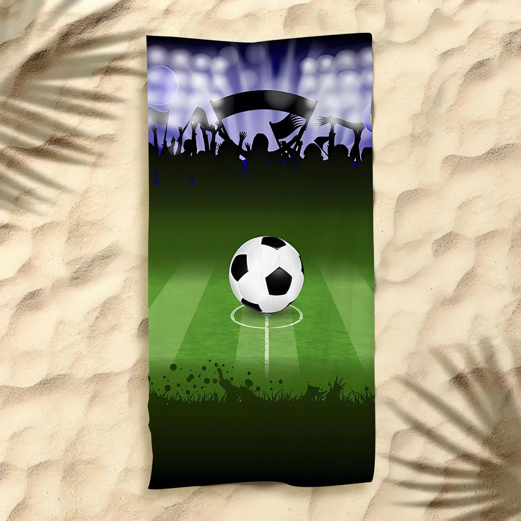 2025 Nouvelle Serviette de Plage Football Thème Football Microfibre Serviette de Bain pour Adultes Bord de Mer Serviette à Séchage Rapide