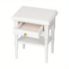 [12 Mini Wooden Bedside Table] 1: 12 White Mini Bedroom Furnishing Articles Wooden Bedside Table Model