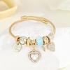 Bracelet DIY Inlaid Heart Pendant Adjustable Open Bangle