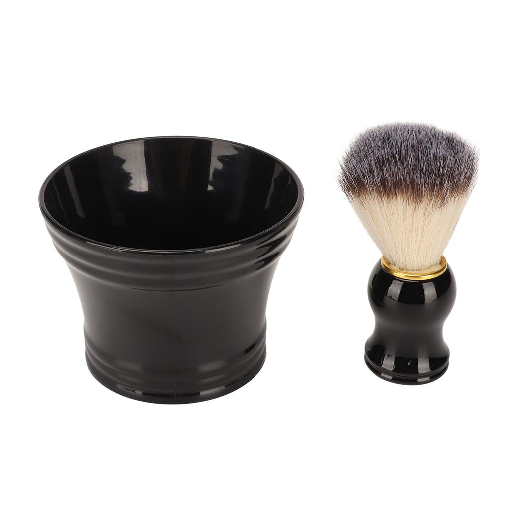 Shaving Brush Soft Artificial Bristle Professional Safe Black Shaving Brush Bowl Tool for Barber