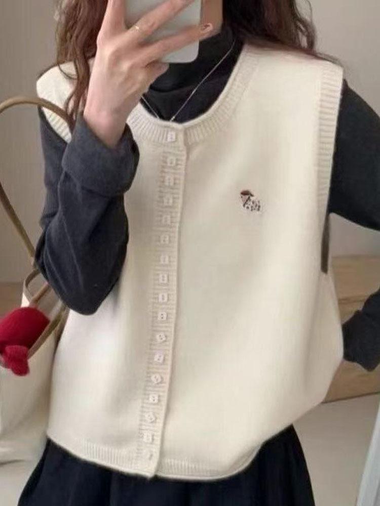 2026 Versatile Wool Round Neck Vest: Spring & Autumn Fashion Niche Style