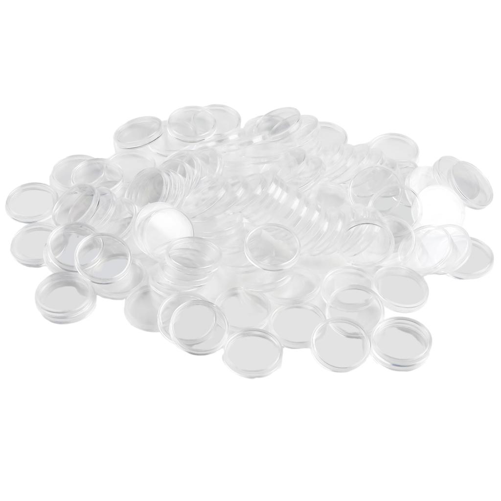 100Pcs Round Coin Cases, Transparent Plastic Capsules Holder, 34mm Inner Diameter, Preserve and Showcase Your Collection