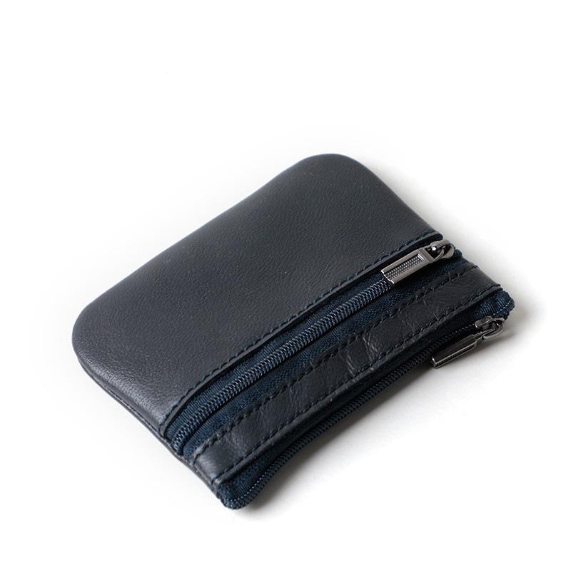 

Genuine Leather Ultra-Thin Coin Purse & Card Holder Small: 7*10.5cm темно-синий