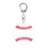 2D Flat Acrylic Keychain Cute Blue Icing Donut 67 Badminton Pattern Non-Fading Key Decor for Backpack Pendant
