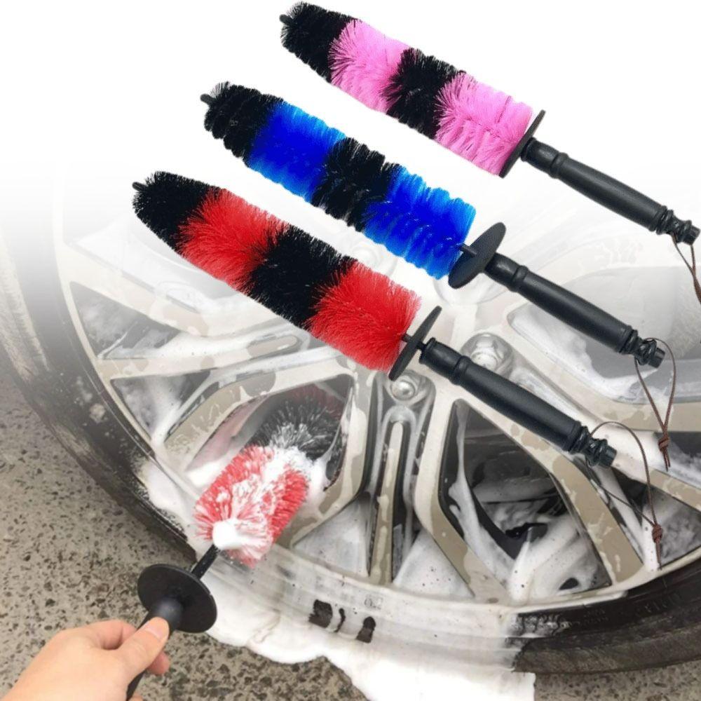 Detailing Design Auto Wheel Cleaning Brush Long Handle Rim Tire Detailing Brush Engine Cleaning