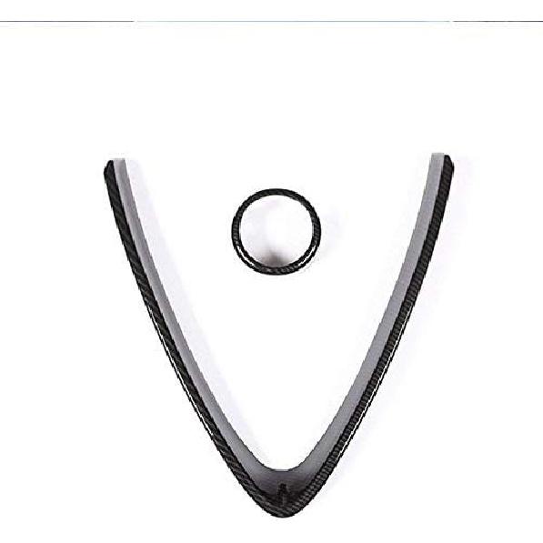 YIWANG Carbon Fiber Style ABS Chrome Front Grill Decoration Frame Trim 2Pcs For Alfa Romeo Stelvio 2017 2018 2019 2020 Auto Accessories (NOT