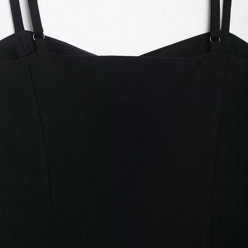 Kaslead New Women Clothes Western Style Fashion Simple Slim Fit Button Sling Top 8324696