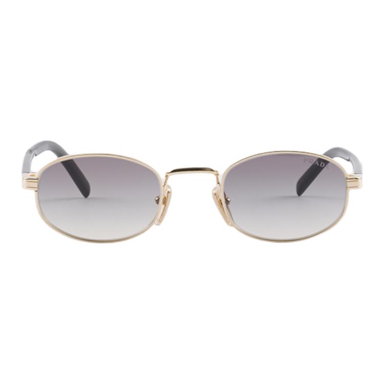 Prada Logo Design Metal Round Sunglasses Women sunglasses Gold SPRB53_EZVN_FE02C_C_052