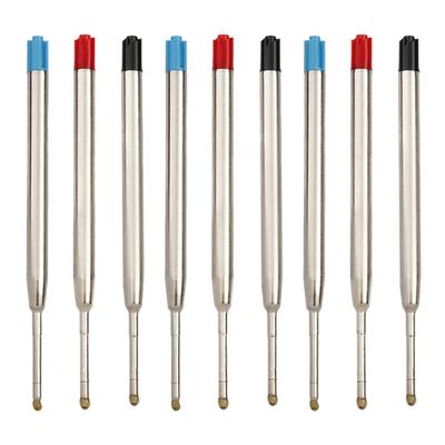 9 Stück 1,0 mm Spitzstift-Minen Kugelschreiber-Minen Metall-Kugelschreiber-Minen Austauschbare Tintenstift-Mine für Stifte