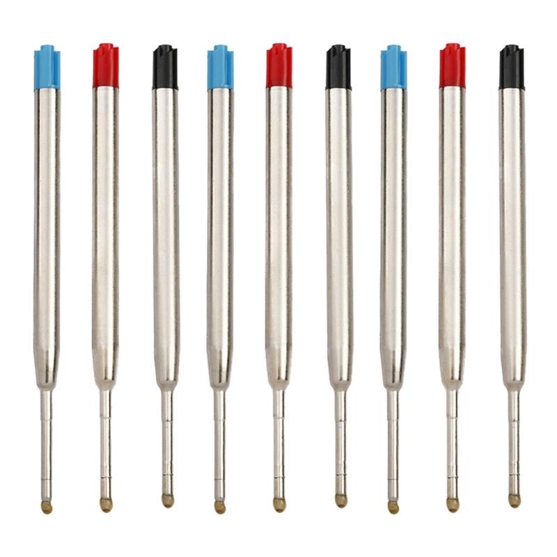 9Pcs 1.0mm Point Pen Refills Ball Points Pen Refills Metal Ballpoint Pens Refills Replaceable Ink Pen Refill for Pens 1
