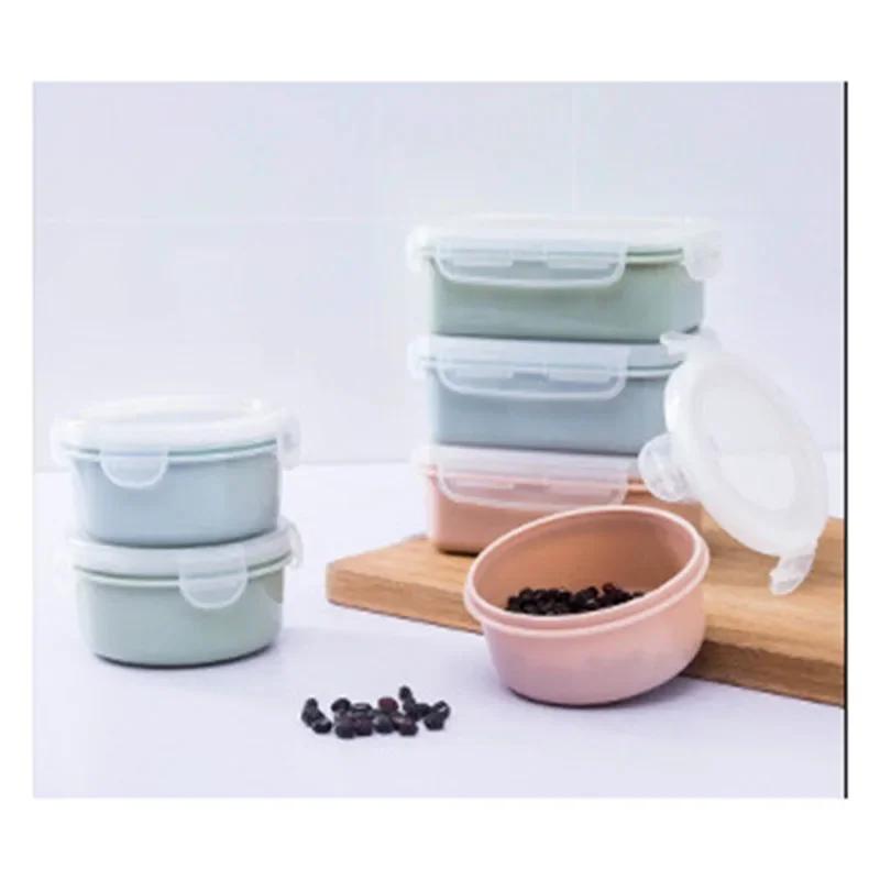 Plastic Lunch Box Bento Box for Vegetables Fruit Salad Fresh Keeping Bowl with Lid Seal Leak Proof for Camping Picnic Food Stora