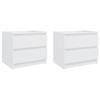 VidaXL Bedside Tables 2 Pcs White 50x39x43.5 Cm Particleboard.