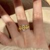 2026 Sparkling Diamond Zircon Lace Star Ring Women's Heavy Industry Brushed Craft Advanced Sense Ring