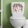 Self-adhesive Toilet Sticker Flower Painting Floral Wall Decals Bathroom Decor Removable Home DIY Sticker Decorative Wall Decals