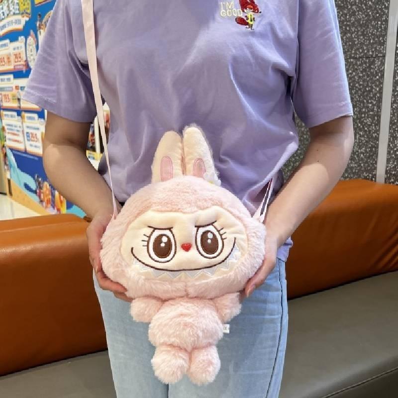 Adorable Plush Cartoon Crossbody Bag For Girls Soft And Stylish Labbubu Storage Pouch