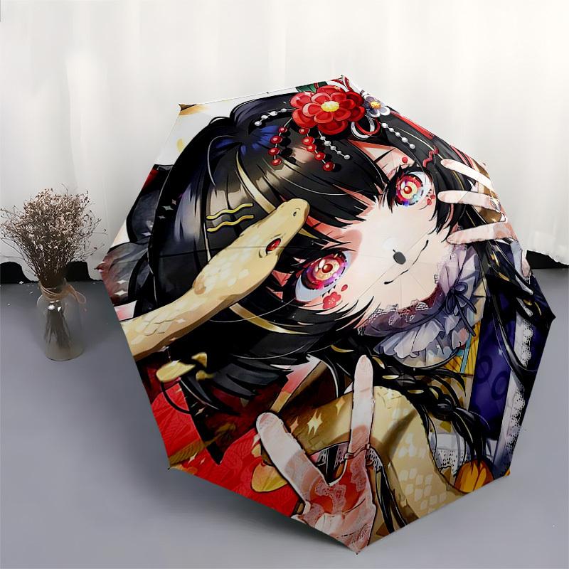 1pc Anime Character Outdoor Umbrella - Automatic Opening/Closing, Portable 3-Fold Design, 8-Bone Iron Frame, Perfect Gift for Fans, Travelers, Da