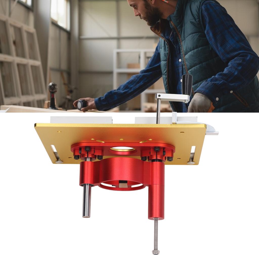 Router Lift System Electric Router Table Insert Plate Lifting Base Kit for Woodworking Chamfering Trimming