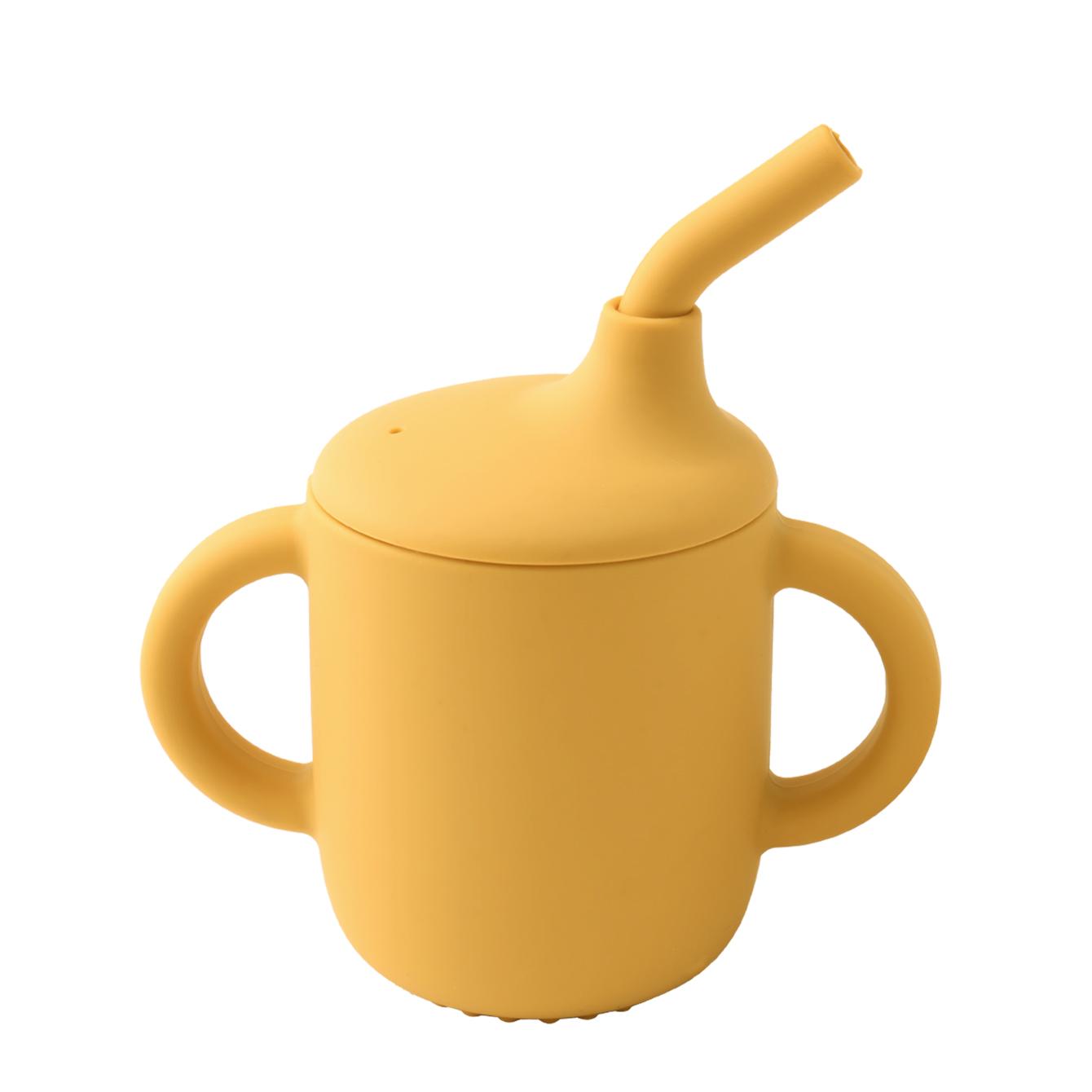 

Color Kids 1PCS Baby Silicone Straw Cup BPA Free Leakproof Toddler Training Cup Dual Handle Travel Water Cup Baby Shower Gifts