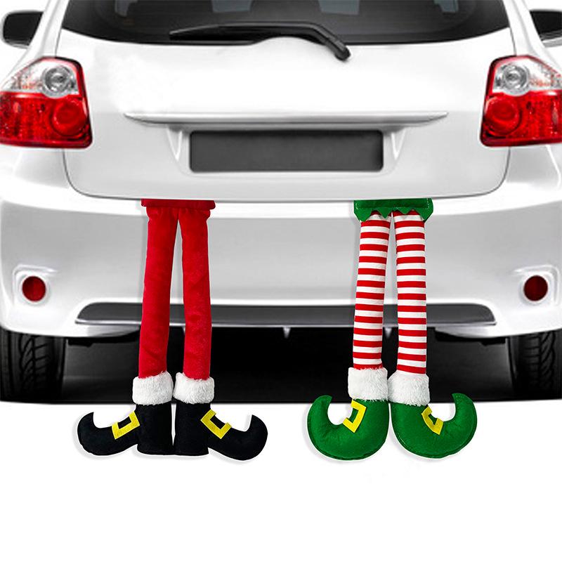 New Red Elf Leg Christmas Tree & Fireplace Decoration