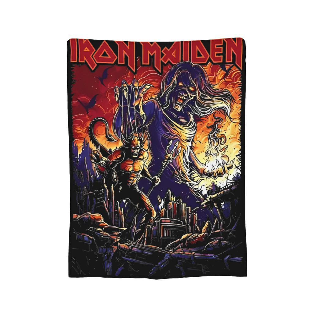 Rock I-Iron M-Maidens Deky Flanelové Letní Klimatizace Heavy Metal Hudba Přenosné Super Měkké Přehozy Přikrývky