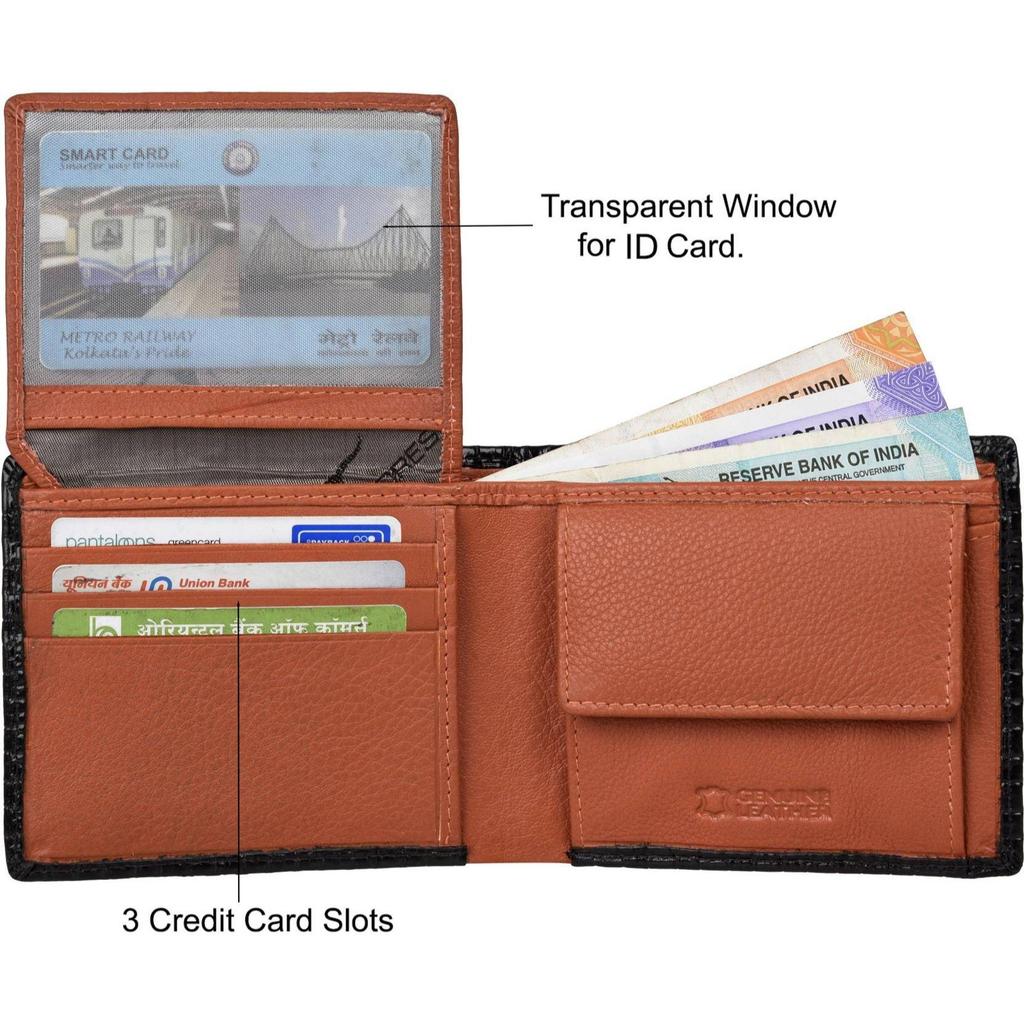 Men Casual, Formal, Travel, Trendy Black Genuine Leather RFID Wallet  (6 Card Slots)