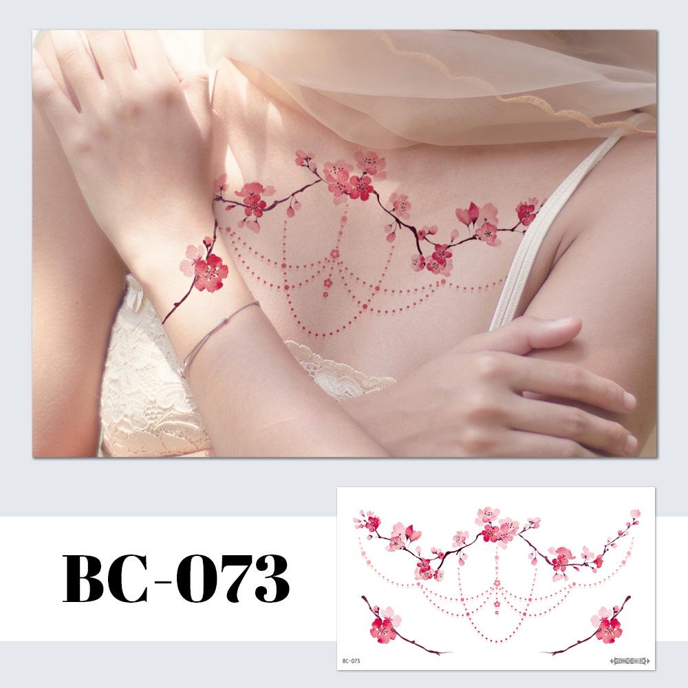 

2021 Floral Tattoo Sticker for Collarbone & Arm - Cross-border European American Design 240*138mm