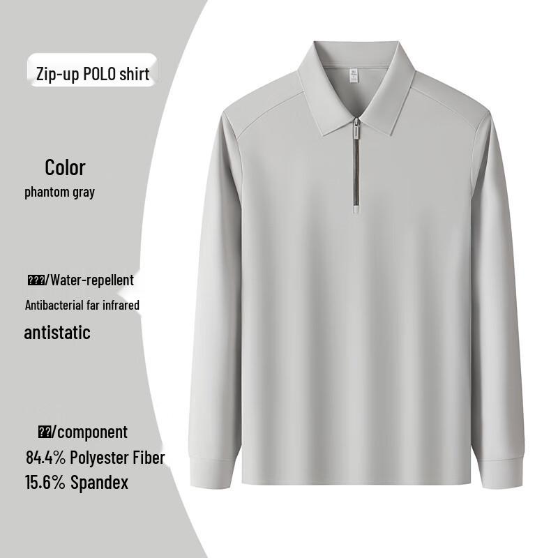 Yiliteng Men's Anti-Static Long Sleeve Polo Sweatshirt