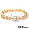 Light Luxury Colorful Zircon Flower Charm Trendy 18K Gold Plated & Rhodium Plated Women's 17cm Rainbow Tennis Bracelet