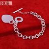 925 Sterling Silver Fashion Heart Bracelet Gift Wedding Jewelry