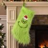 Christmas Stocking Gift Bag with Velvet Embroidered Leg for Fireplace and Staircase Holiday Decor