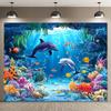 2D Ocean Dolphin Fish Backdrop Cloth for Home Decor