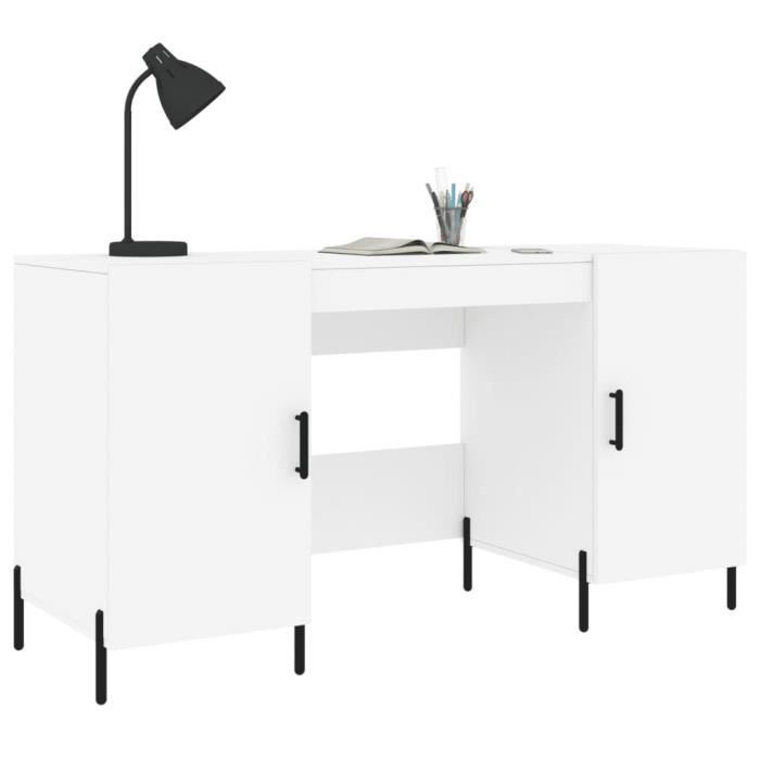 VidaXL Bureau blanc 140x50x75 cm bois d'ingénierie 829556