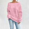 Women's Loose Casual Through Drawstring Off-the-shoulder Line Neck Top