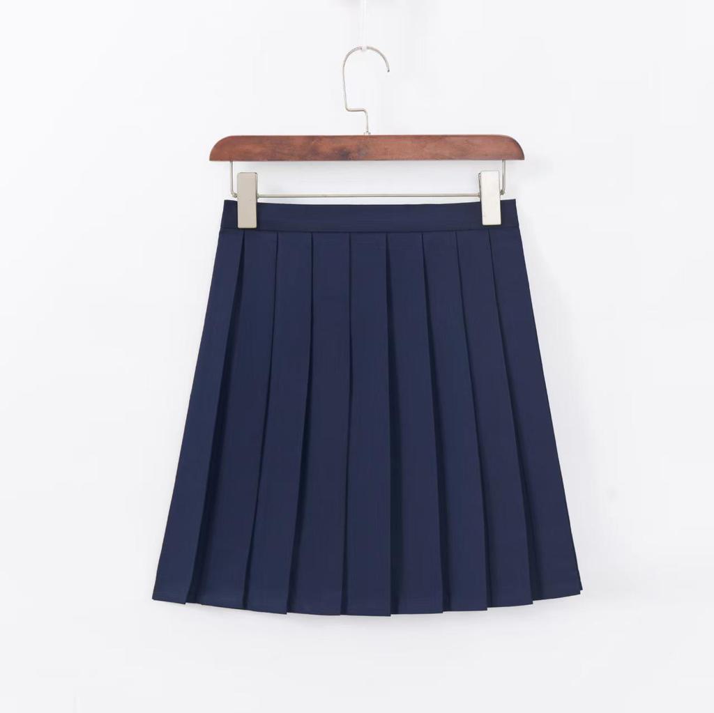 Marineblauer japanischer JK Matrosenuniform-Satz mit plissiertem Minirock