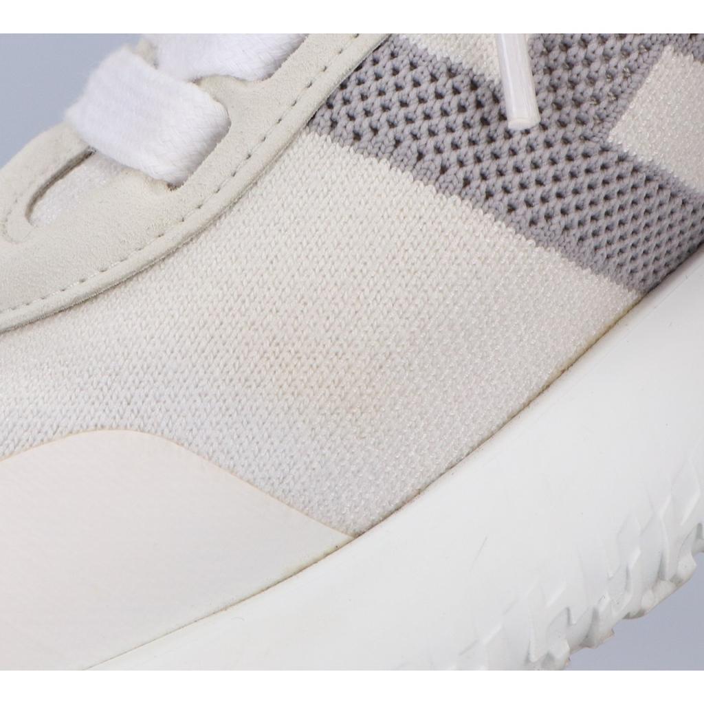 HERMES Crew knit and chevre velvet H logo low-top sneakers shoes 37 White x grayUsed