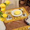 6pcs Set Summer Placemats Sunflower Bee Yellow Seasonal Farmhouse Polka Dot Indoor Kitchen Anniversary Dinner Mat Decor Home Party 12x18 inches