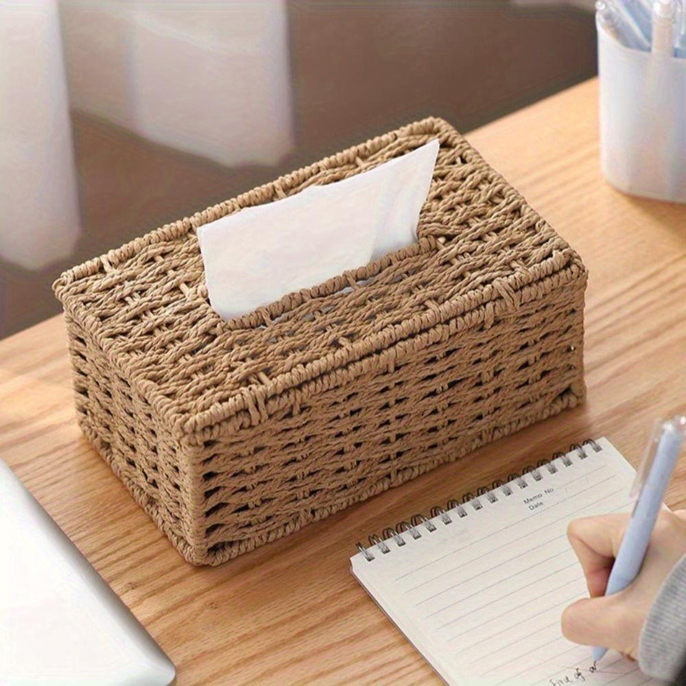 Hand - Knitted Tissue Box, Vintage Tissue Dispenser, Bohemian - Style Tissue Box. Suitable for Both Home and Office Use.