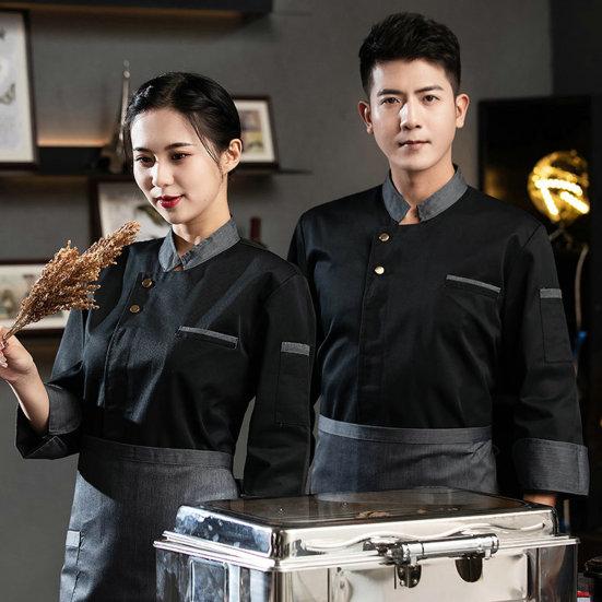 Chef Jacket Trendy Stand Collar Lightweight Chef Shirt Unisex Adult Kitchen Chef Coat Chef Uniform Pastry Clothes