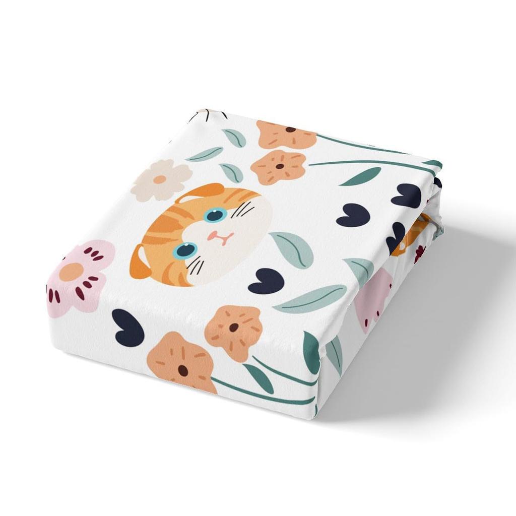 Cute cartoon animal pattern bed hat four-piece bedding set bedroom dormitory bedding decoration