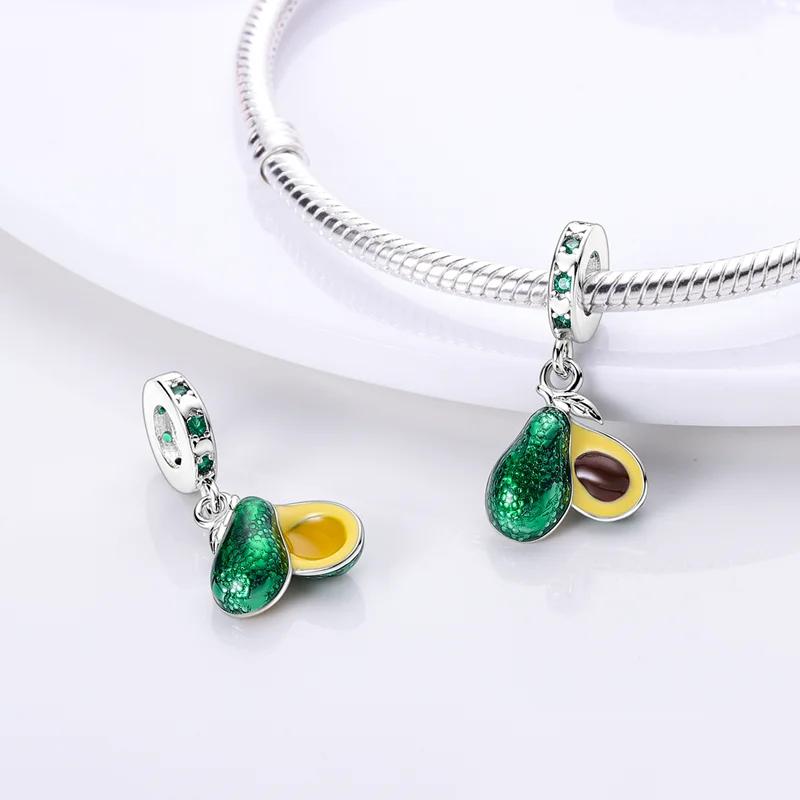 Strawberry Charm Avocado Beads For Original Brand 3Mm Copper Bracelet Women Diy Making Jewelry Gift