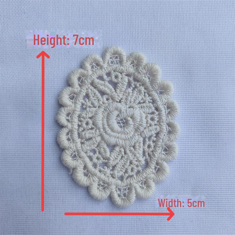 

Абрикосовая вышитая нашивка: Хлопковая нить овальная для детской одежды своими руками, кружевные аксессуары ручной работы