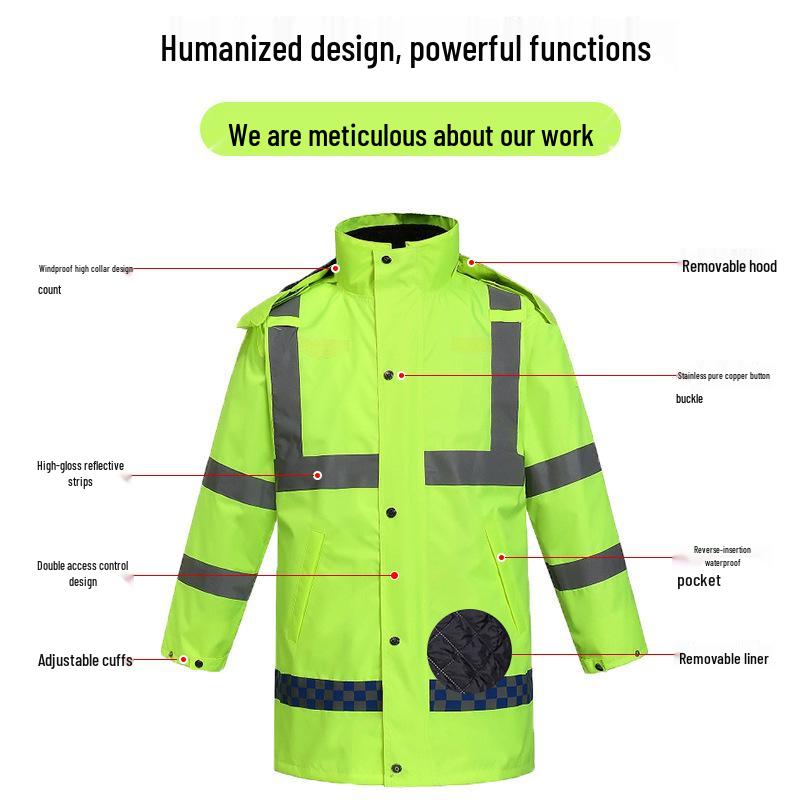 Reflective Rain Jacket & Pants Set for Outdoor Traffic and Sanitation