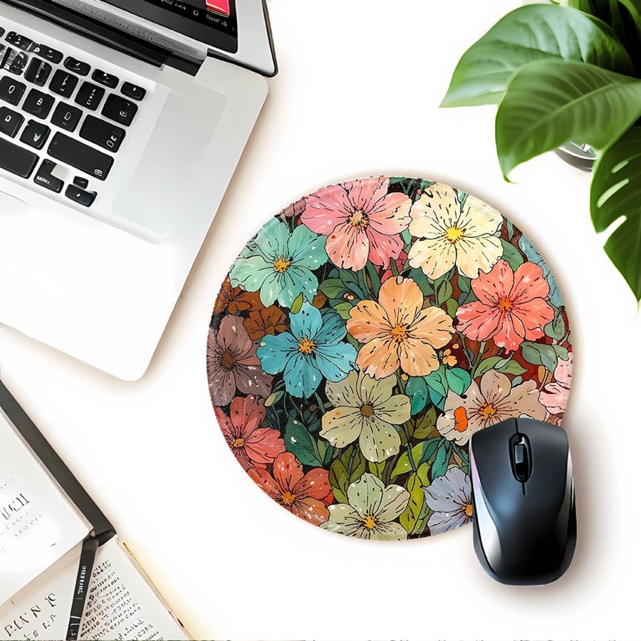 Beautiful Flower Pattern Anti slip 1pc Mouse Pad Computer Laptop Pad Desk accessories Game Console Pad Keyboard Mouse Pad office