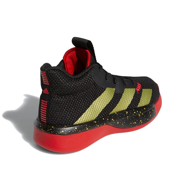 adidas Pro Next J Mid Top Children's Basketball Shoes Black Gold Red 2019 Children Aged 3 7 Years Old FV4718
