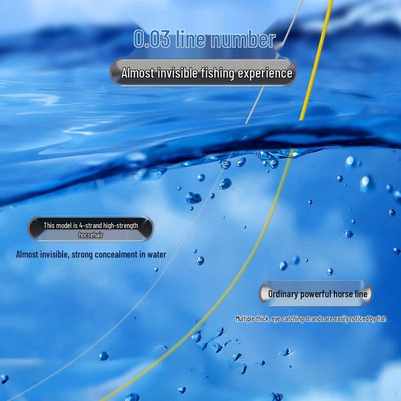 Ultra-Fine Wear-Resistant High-Tensile PE Fly Fishing Line with Soft Horsehair Leader