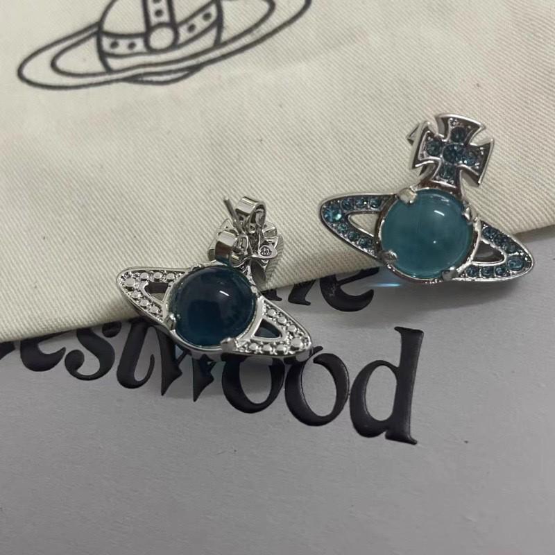 Empress Dowager Cixi Rotatable Glass Bead Zircon Stud Earrings - High-End Elegant Women's Ear Jewelry