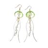 Ocean Series Dreamy Jellyfish Slimming Crystal Tassel Earrings for Girls