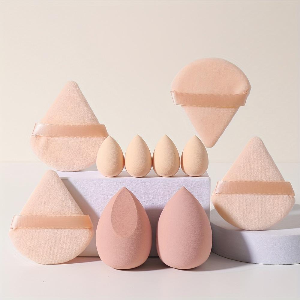 10Pcs Makeup Sponge Wet Dry Dual Use Egg Puff for Liquid Cream Powder Blending Sponge Set All Skin Cosmetic Accessories