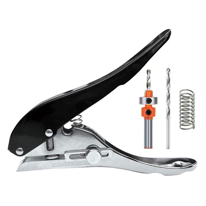 

A84E-Portable Hole Punch Tool, Single Hole Puncher For Paper Plastic Cardboard, Heavy Duty Single Hole Punch For ID Card